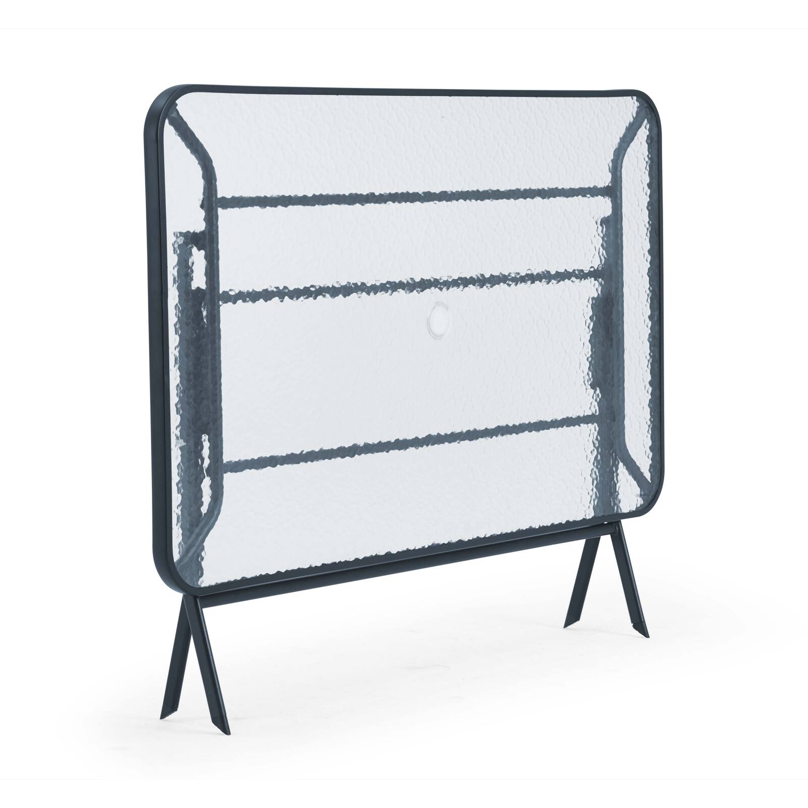 Tavolo da giardino rettangolare 130 x 80 cm e 4 sedie pieghevoli