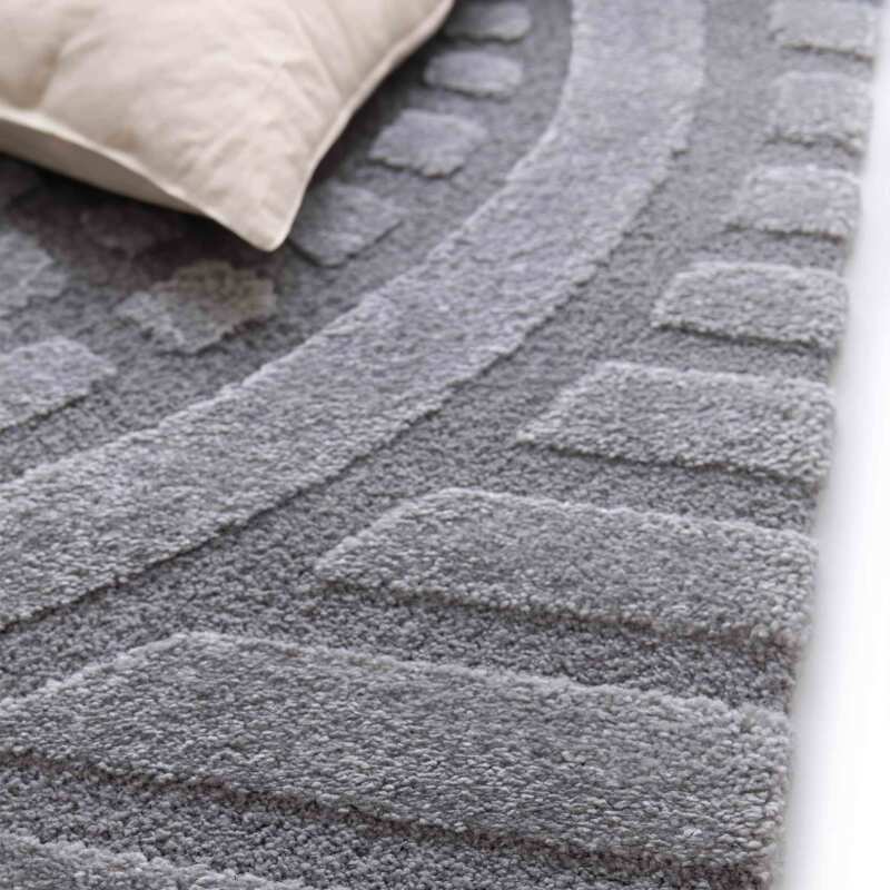 Tappeto shaggy rettangolare in poliestere e polipropilene