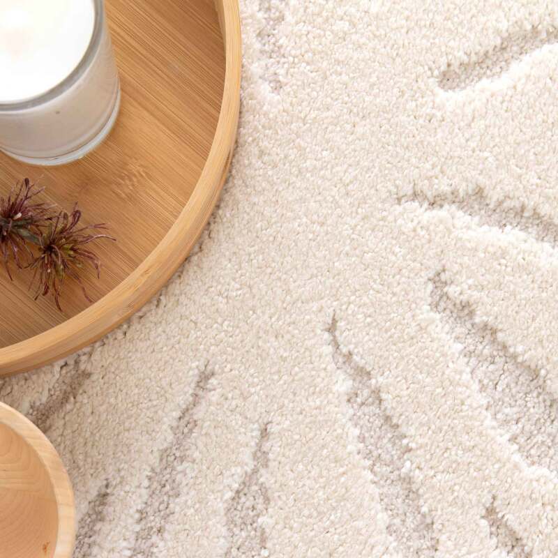 Tappeto shaggy rotondo in poliestere e polipropilene