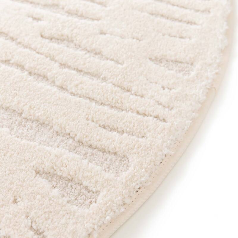 Tappeto shaggy rotondo in poliestere e polipropilene