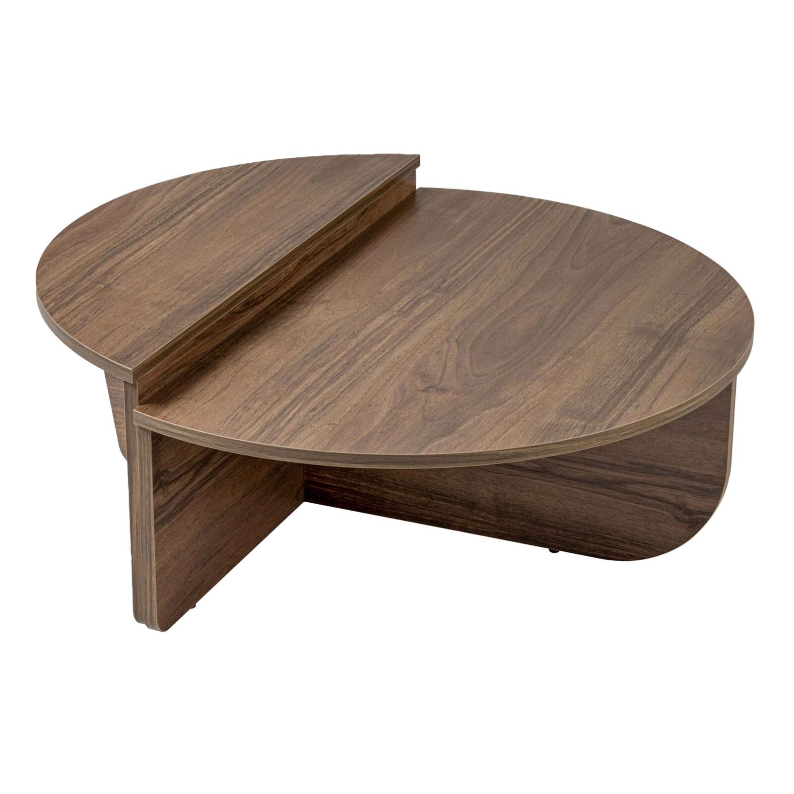 Tavolino ovale in nobilitato effetto legno