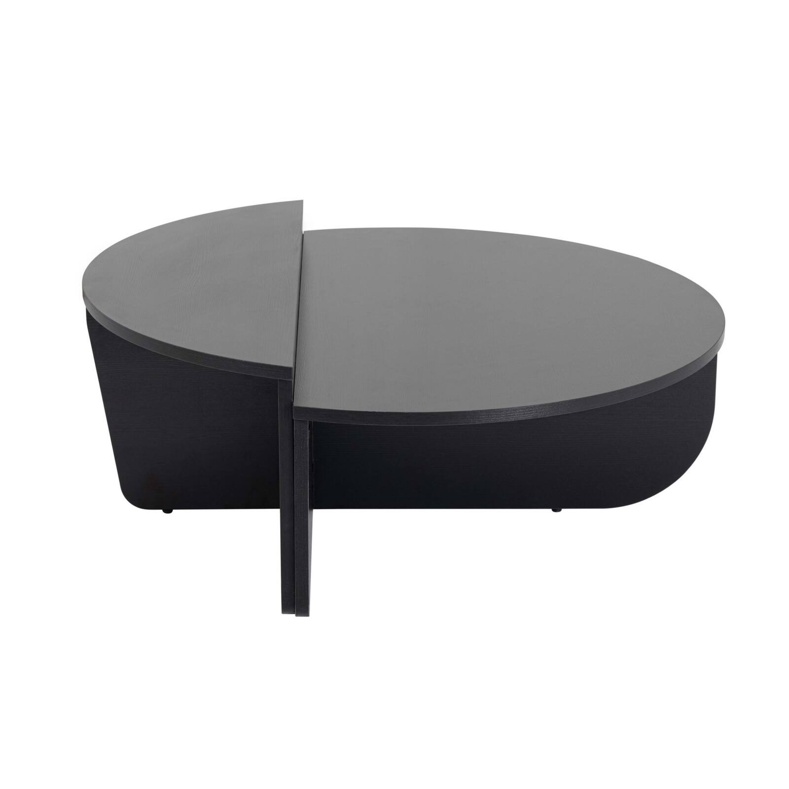 Tavolino ovale in nobilitato effetto legno Tavolino ovale in nobilitato effetto legno