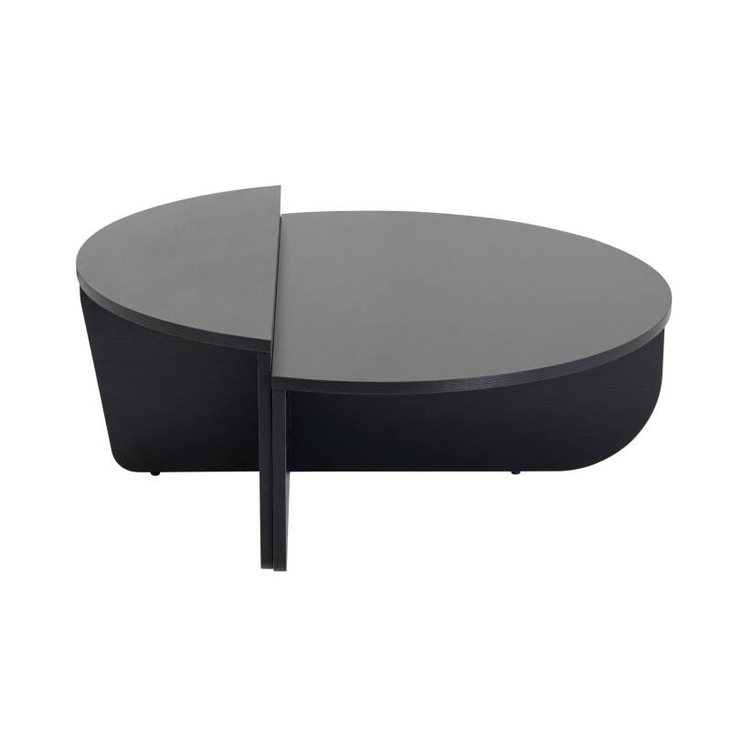 Tavolino ovale in nobilitato effetto legno