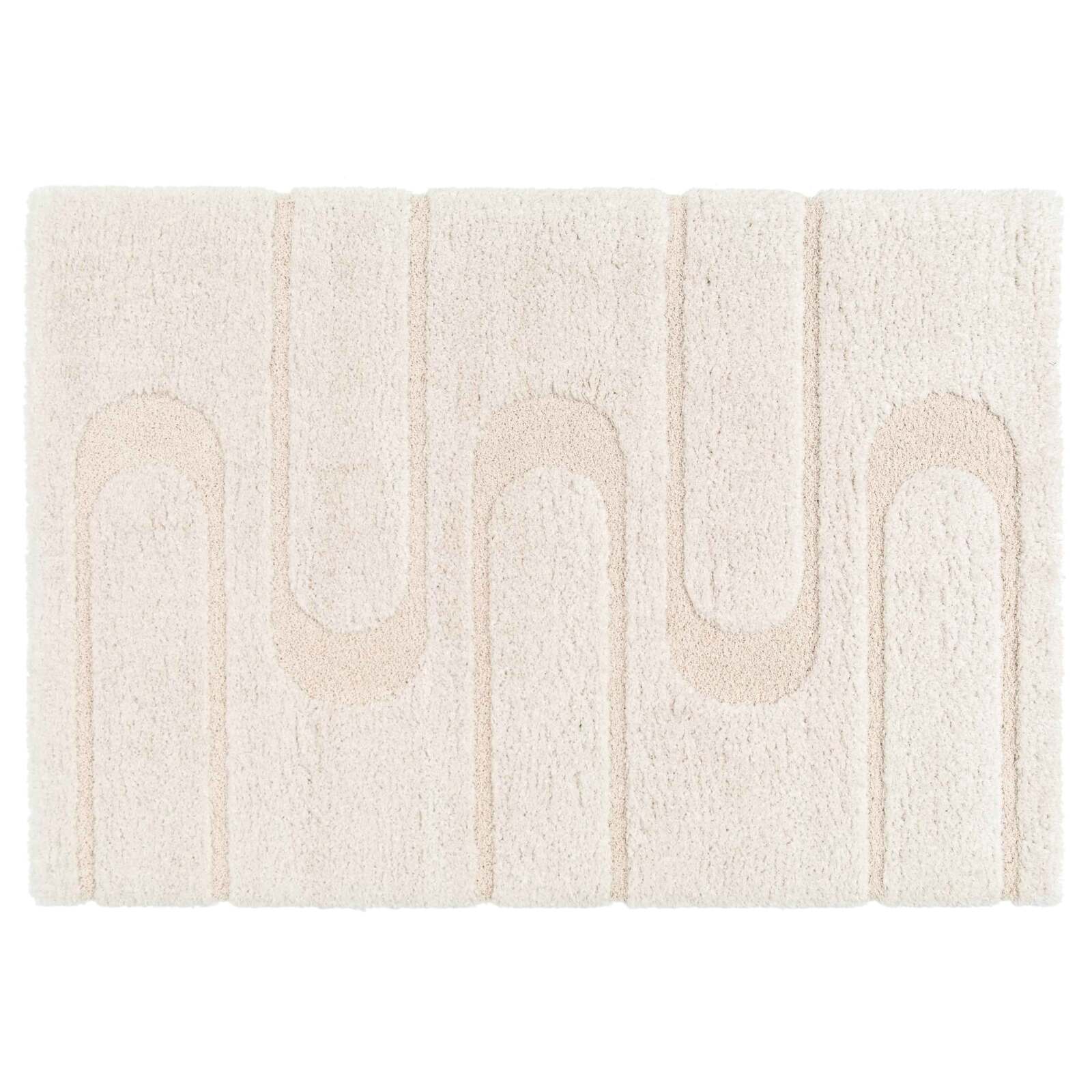 Tappeto shaggy rettangolare in poliestere riciclato con motivo geometrico a pelo lungo