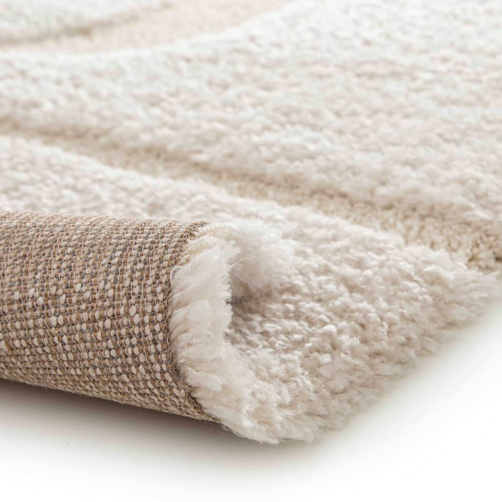 Tappeto shaggy rettangolare in poliestere riciclato con motivo geometrico a pelo lungo