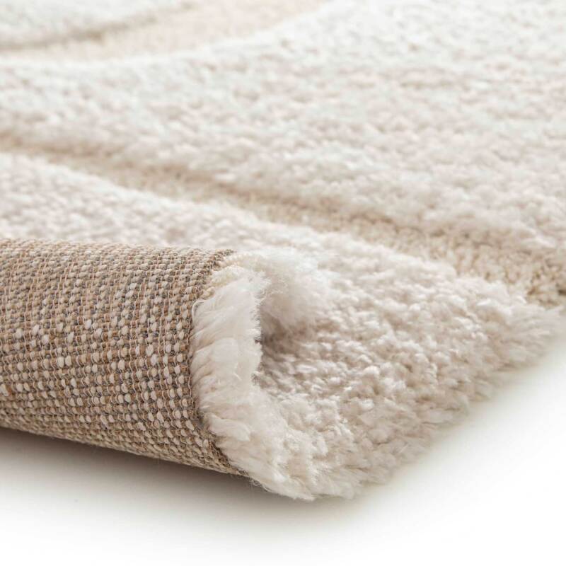 Tappeto shaggy rettangolare in poliestere riciclato con motivo geometrico a pelo lungo