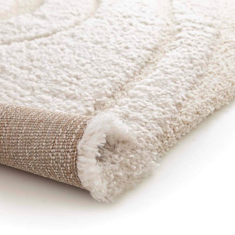 Tappeto shaggy rettangolare in poliestere riciclato con motivo geometrico a pelo lungo