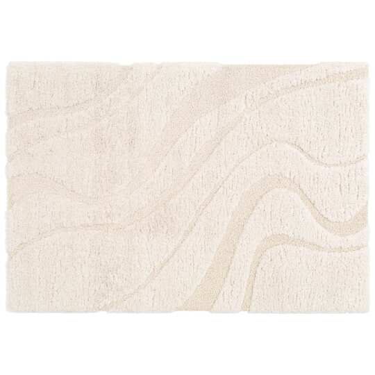 Tappeto shaggy rettangolare in poliestere riciclato con motivo geometrico a pelo lungo