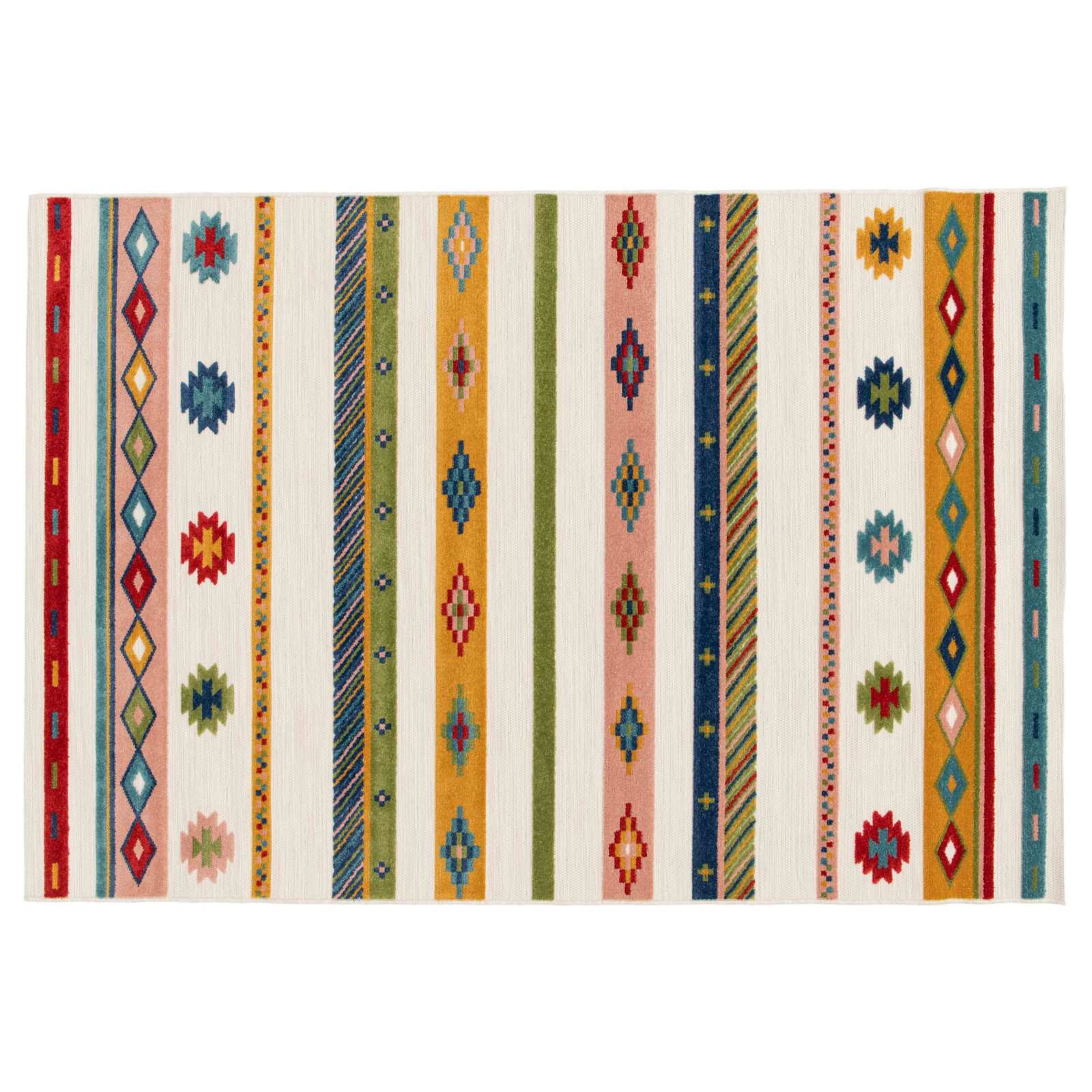 Tappeto a fantasia rettangolare in polipropilene a pelo corto