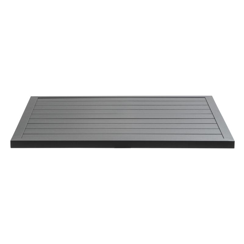 Piano tavolo quadrato in alluminio nero 60x60 cm per gamba Klipo