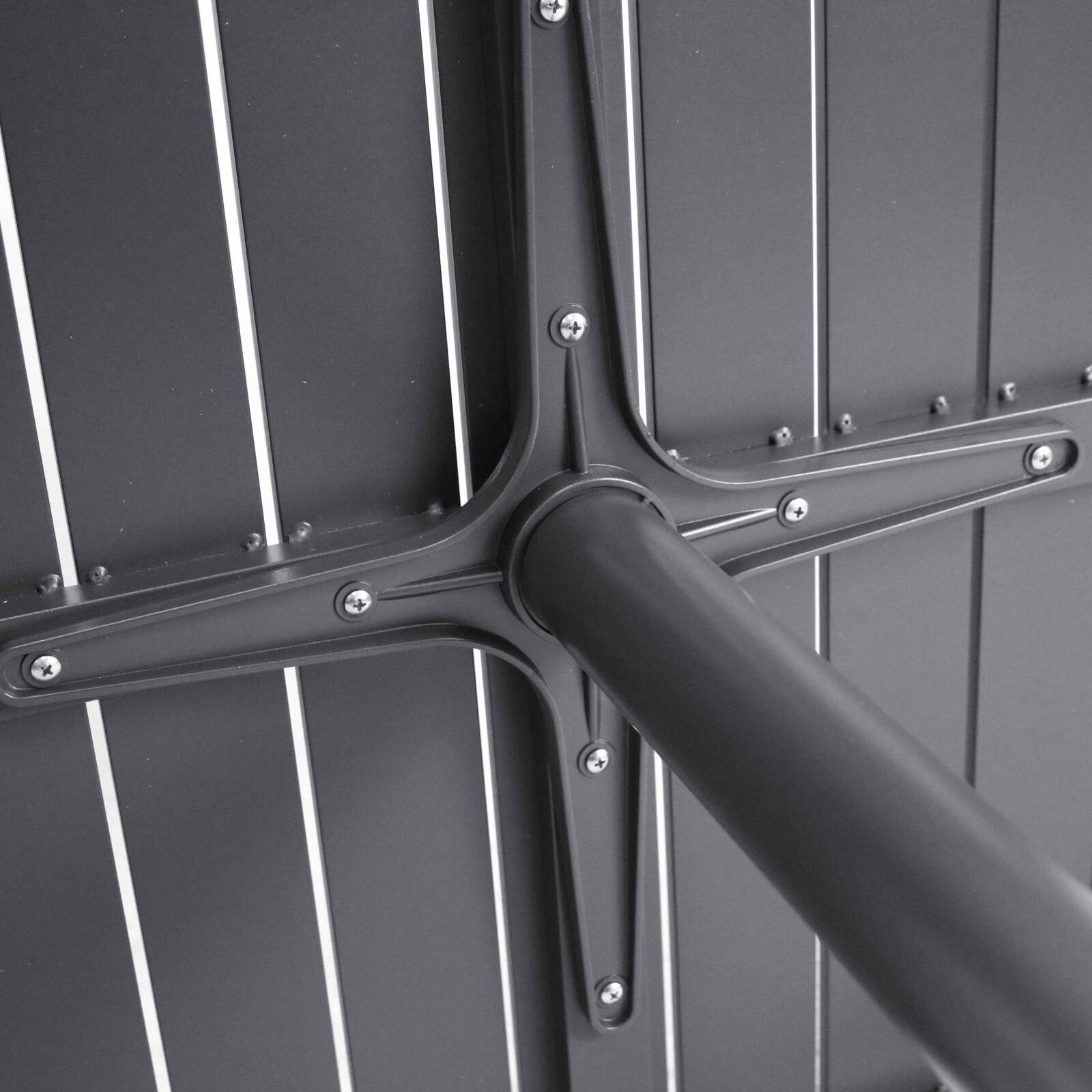 Piano tavolo quadrato in alluminio nero 60x60 cm per gamba Klipo