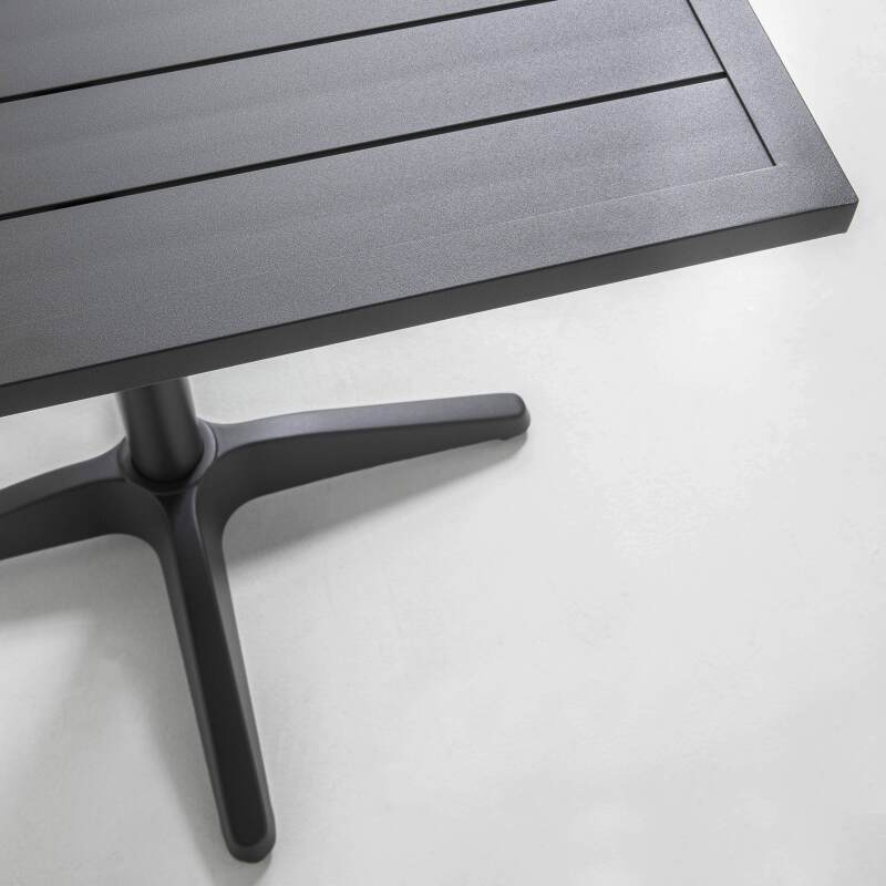 Piano tavolo quadrato in alluminio nero 60x60 cm per gamba Klipo