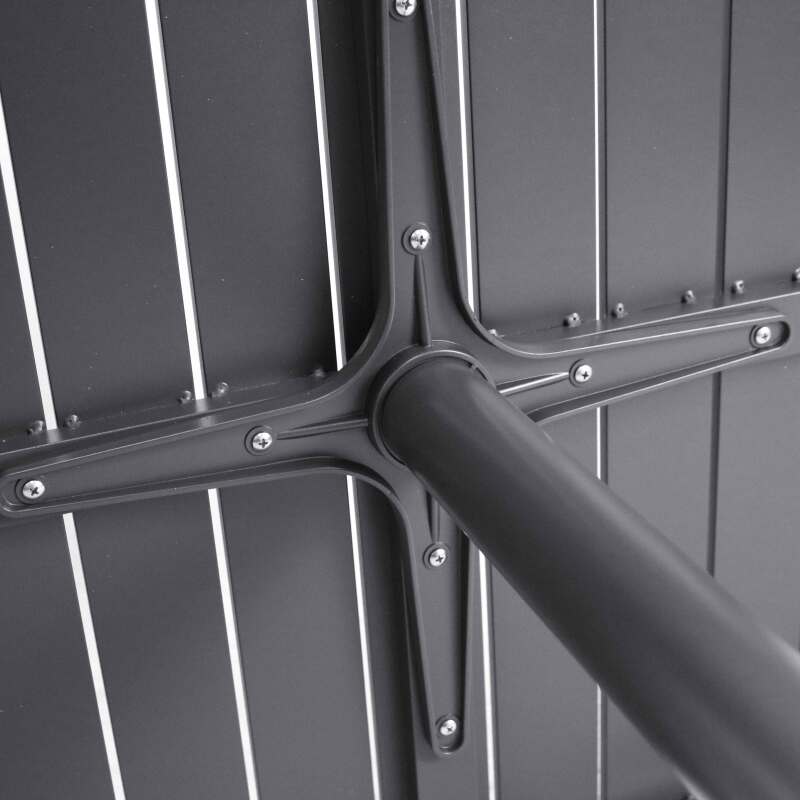 Piano tavolo quadrato in alluminio nero 70x70 cm