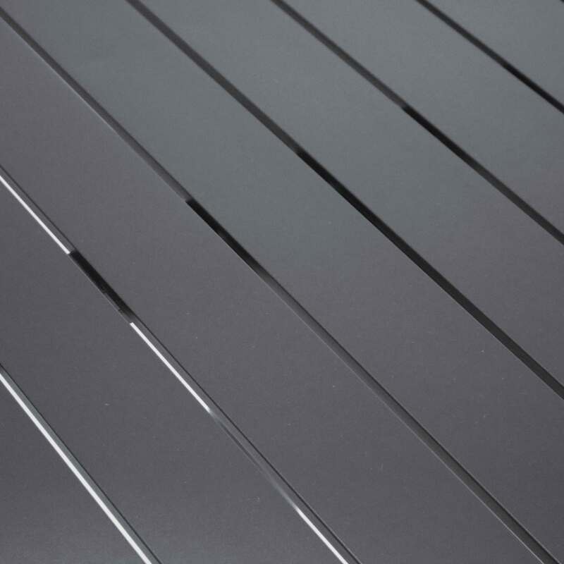 Piano tavolo quadrato in alluminio nero 70x70 cm