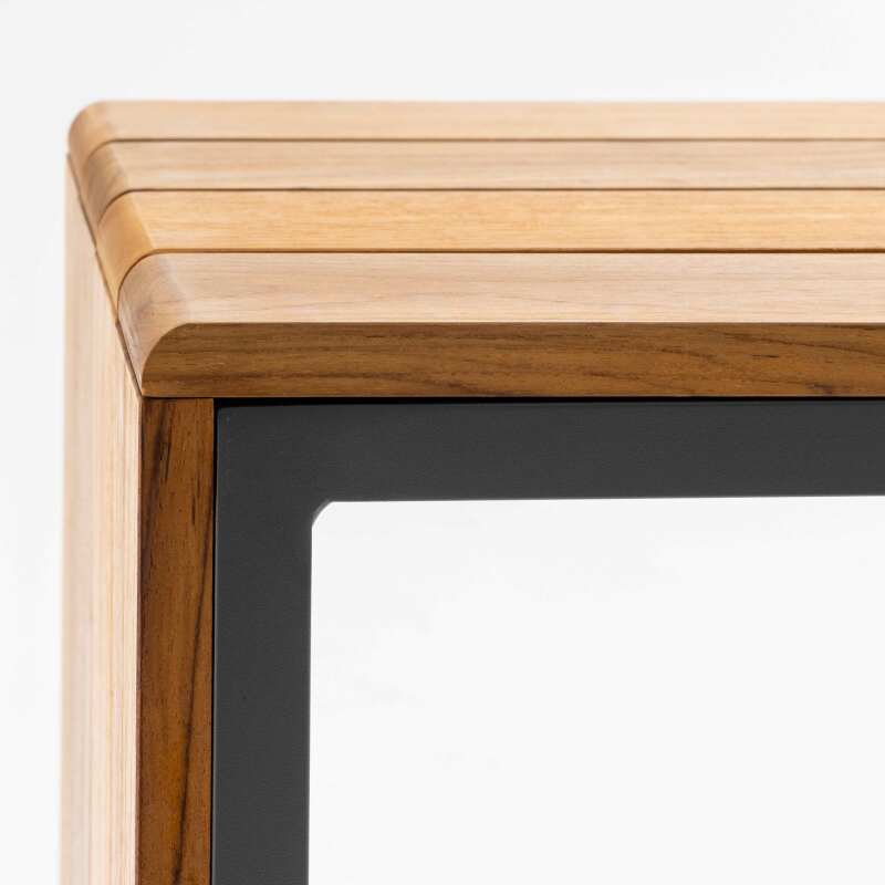 Mensola prendisole in alluminio e legno di teak