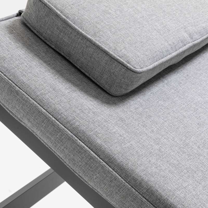 Lettino prendisole reclinabile in 5 posizioni in alluminio e legno di teak