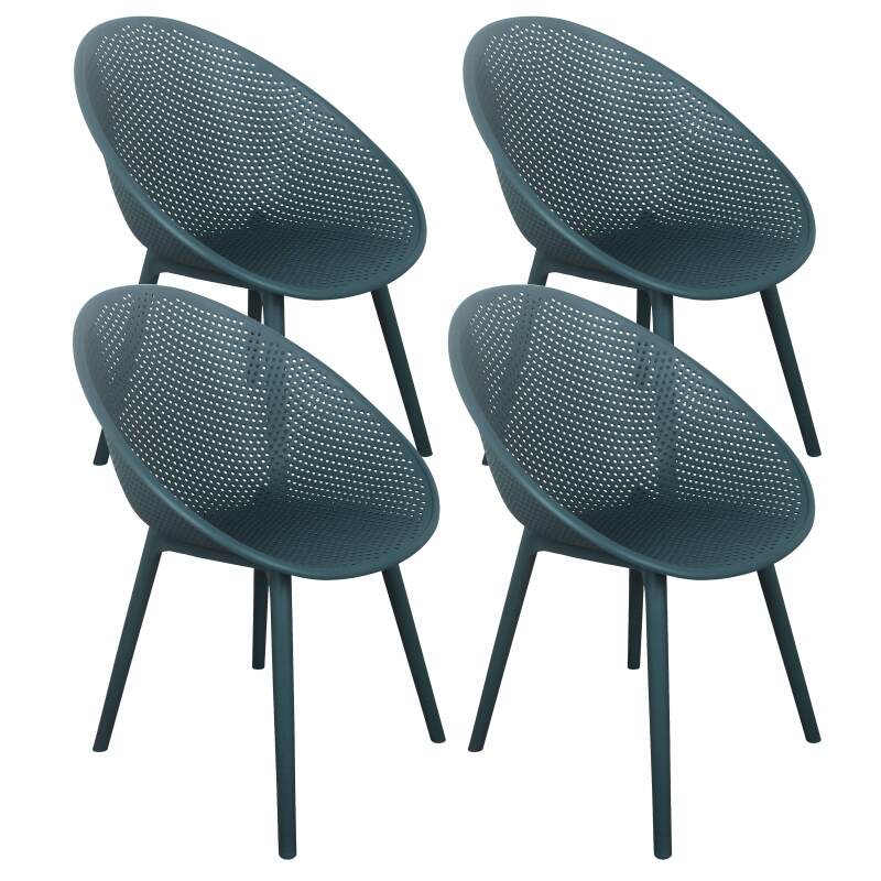Set di 4 sedie da giardino in plastica