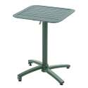 Tavolo da terrazza inclinabile in alluminio 60x60 cm e 2 sedie con braccioli