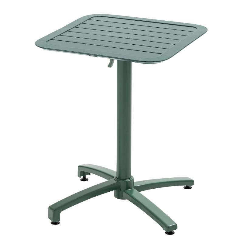 Tavolo da terrazza inclinabile in alluminio 60x60 cm e 2 sedie con braccioli (2/7)