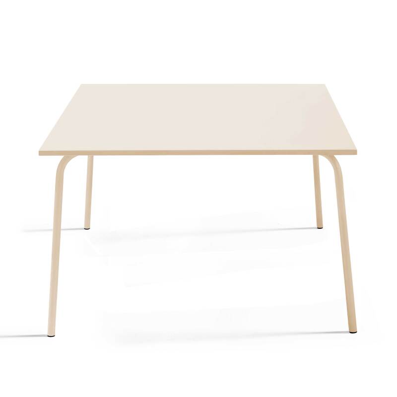 Tavolo da giardino quadrato 120 x 120 cm e 8 sedie con braccioli in metallo (2/7)