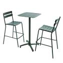Tavolo alto inclinabile 60x60 cm e 2 seggioloni in alluminio