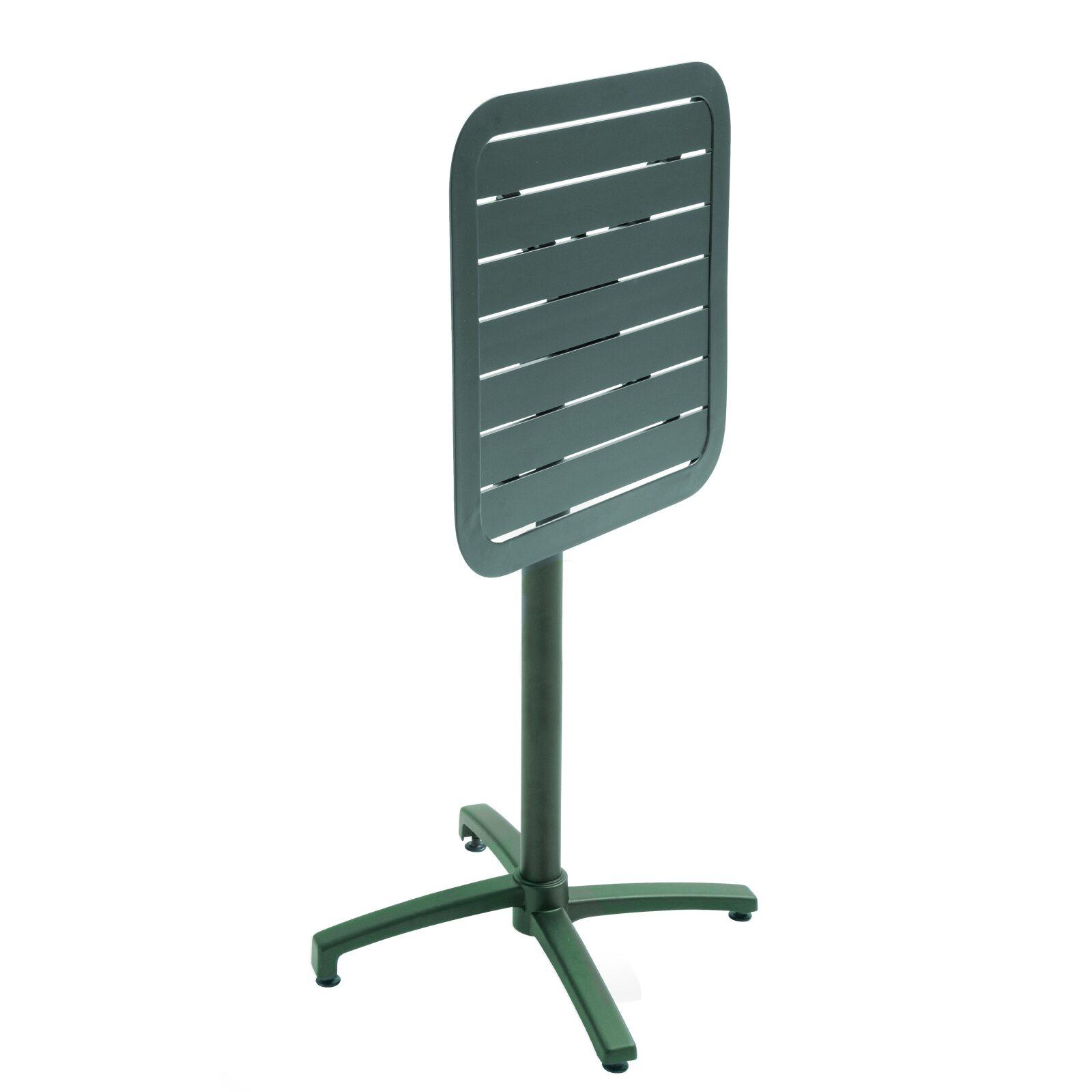 Tavolo alto inclinabile 60x60 cm e 2 seggioloni in alluminio Tavolo alto inclinabile 60x60 cm e 2 seggioloni in alluminio