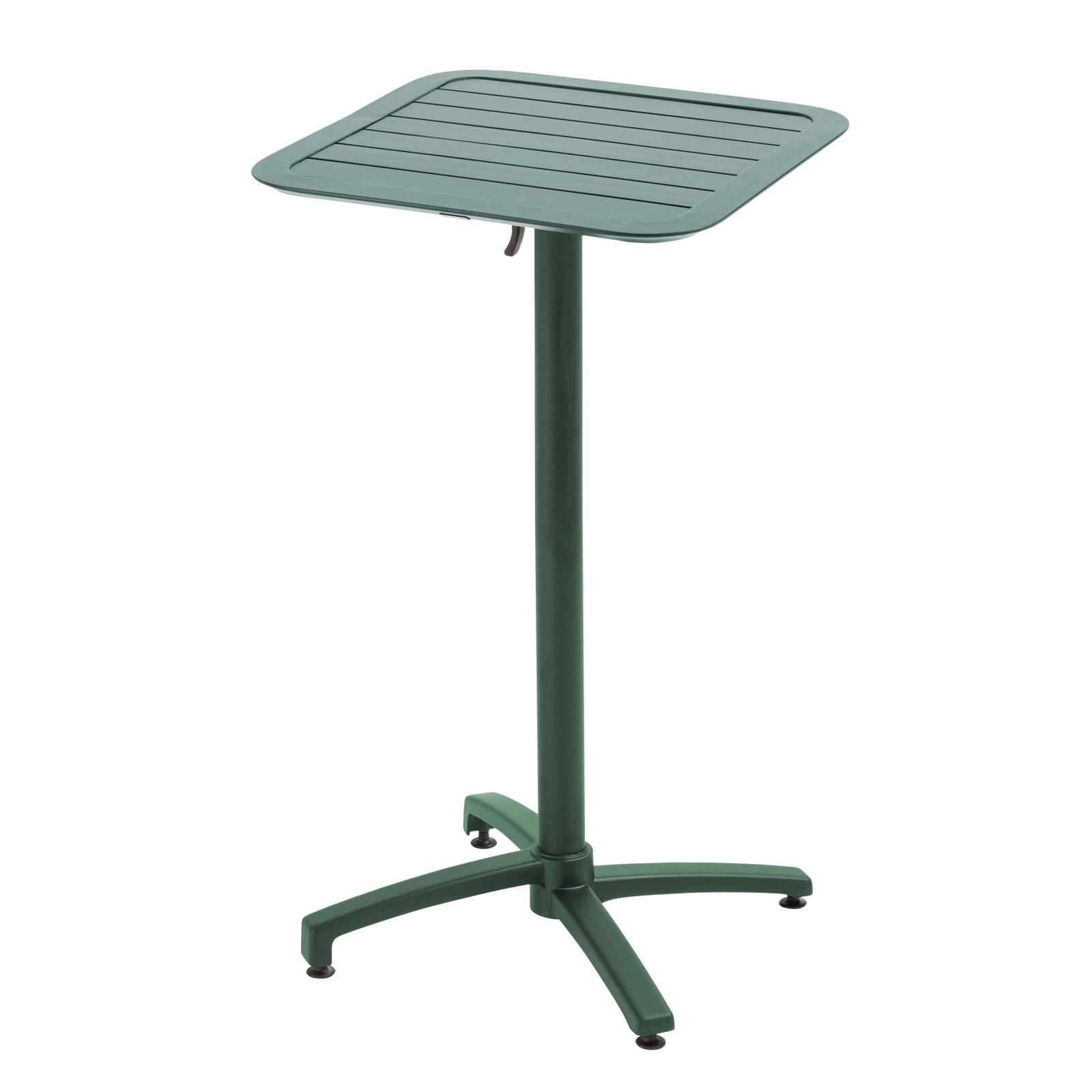 Tavolo alto inclinabile 60x60 cm e 2 seggioloni in alluminio Tavolo alto inclinabile 60x60 cm e 2 seggioloni in alluminio