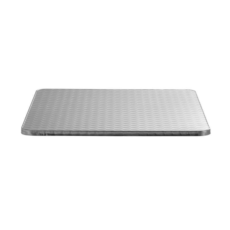 Piano tavolo quadrato in truciolare e acciaio inox 70 x 70 cm