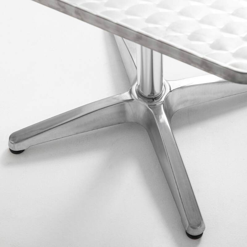 Piano tavolo quadrato in truciolare e acciaio inox 70 x 70 cm