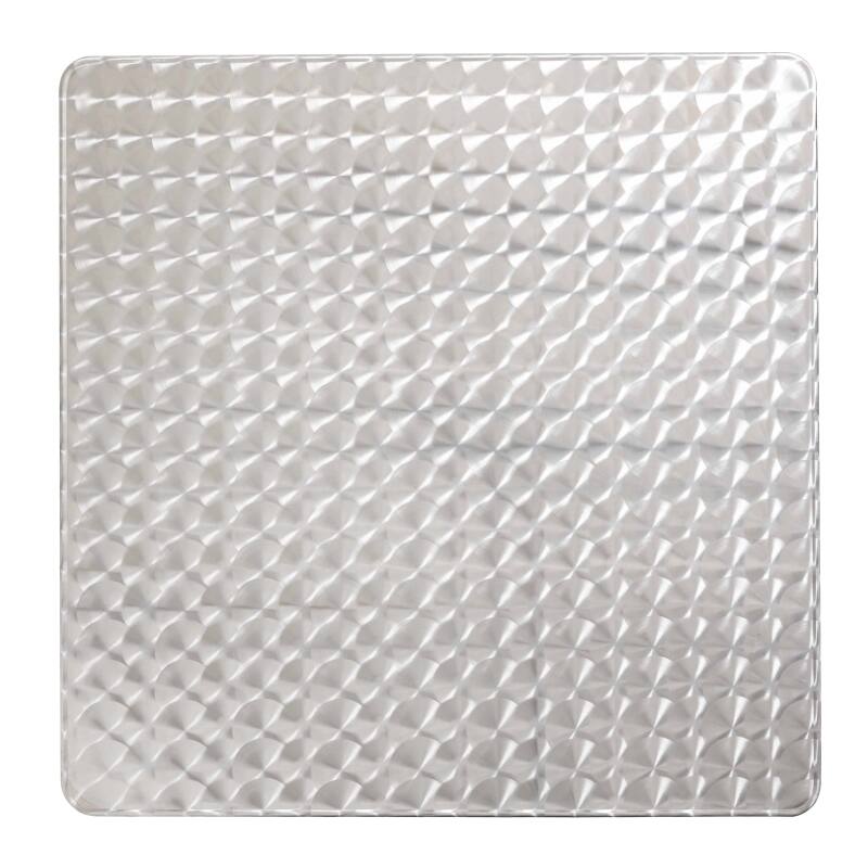 Piano tavolo quadrato in truciolare e acciaio inox 70 x 70 cm