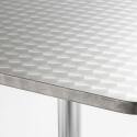 Piano tavolo quadrato in truciolare e acciaio inox 70 x 70 cm
