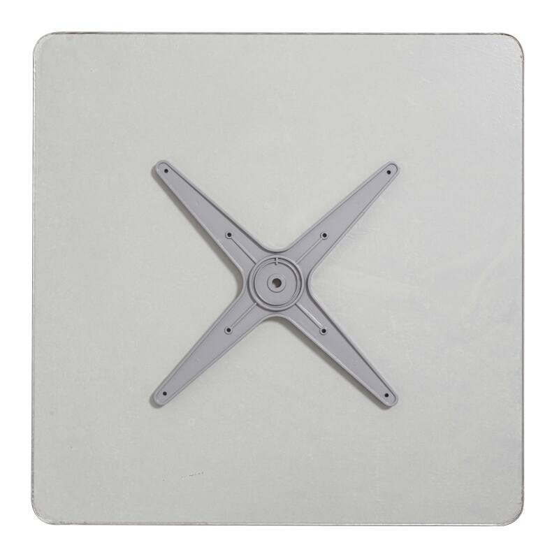 Piano tavolo quadrato in truciolare e acciaio inox 70 x 70 cm