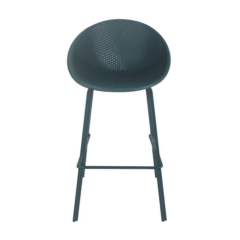 Set di 4 sedie alte da terrazza in plastica e acciaio (2/6)