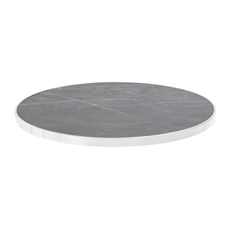 Piano tavolo rotondo in melamina con bordo in alluminio ⌀60 cm
