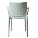 Set di 4 sedie da terrazza in plastica traforata con braccioli