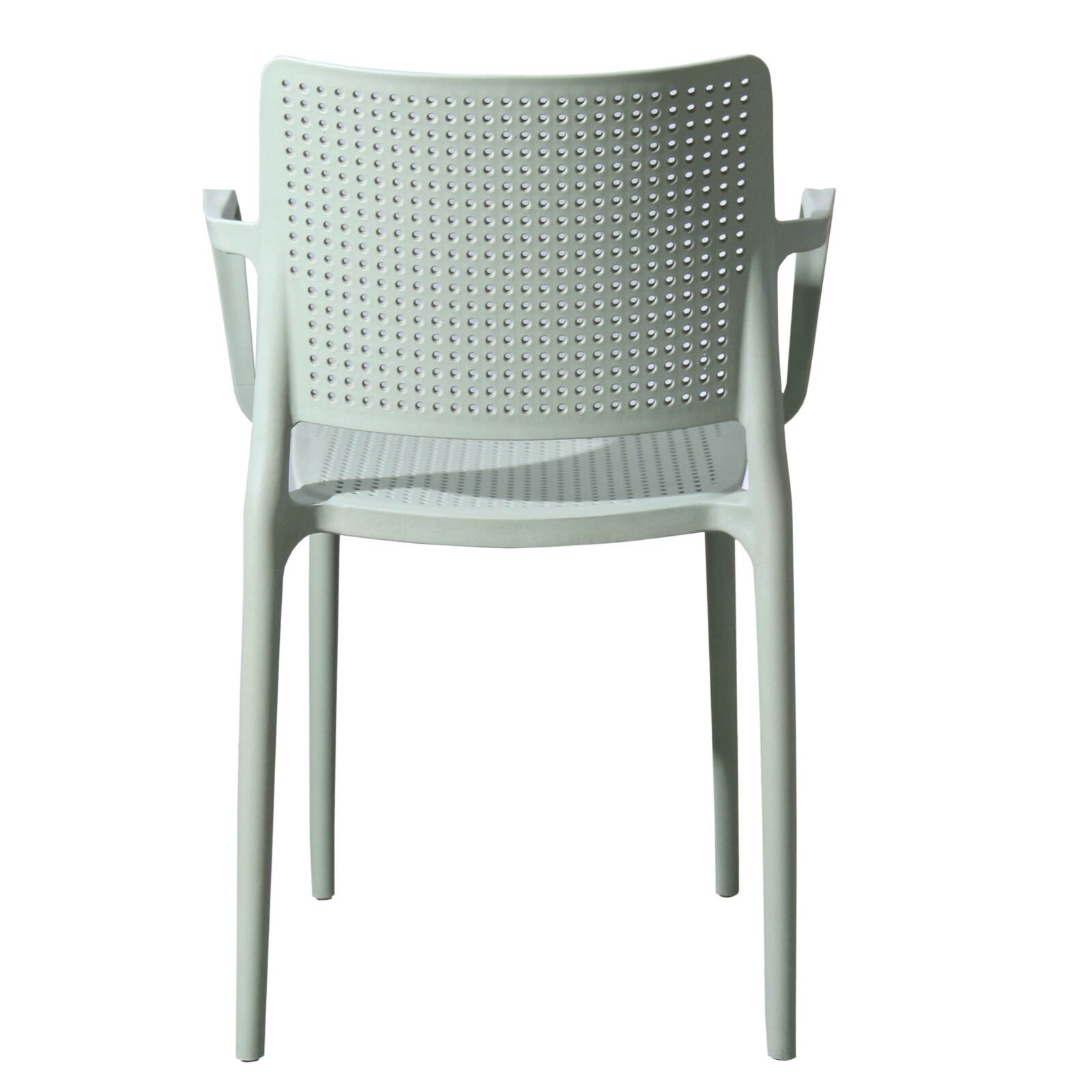 Set di 4 sedie da terrazza in plastica traforata con braccioli