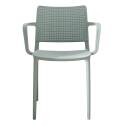 Set di 4 sedie da terrazza in plastica traforata con braccioli