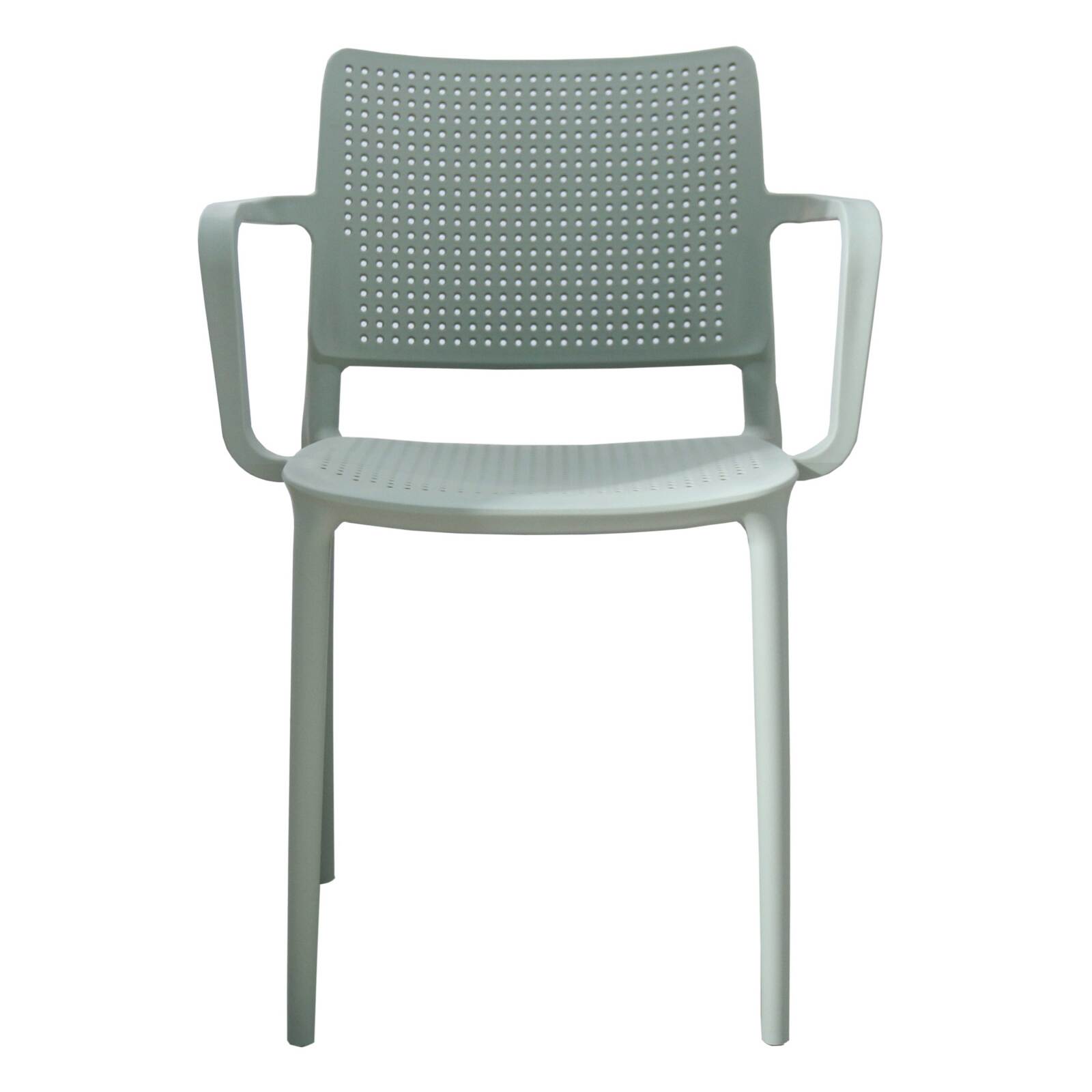 Set di 4 sedie da terrazza in plastica traforata con braccioli
