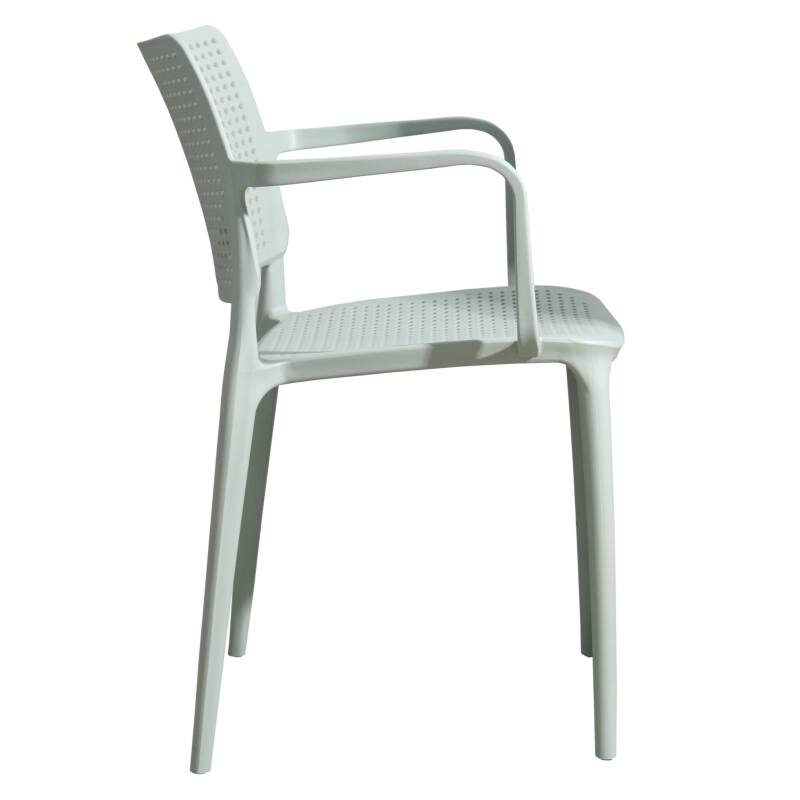Set di 4 sedie da terrazza in plastica traforata con braccioli (4/5)