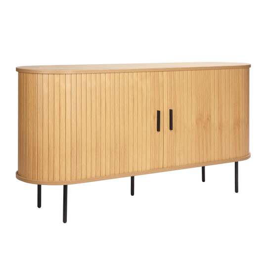 Buffet effetto legno e metallo 2 ante effetto doghe 140 cm | Oviala
