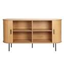 Credenza a 2 ante in nobilitato e acciaio 140 cm