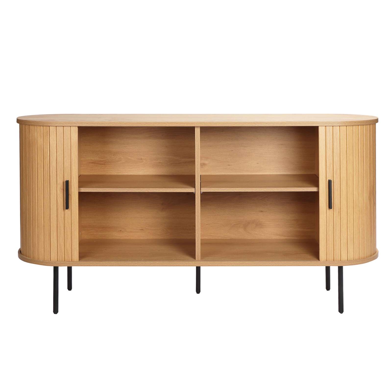 Credenza a 2 ante in nobilitato e acciaio 140 cm