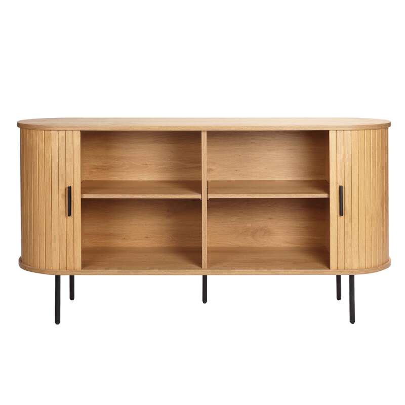 Credenza a 2 ante in nobilitato e acciaio 140 cm (3/6)
