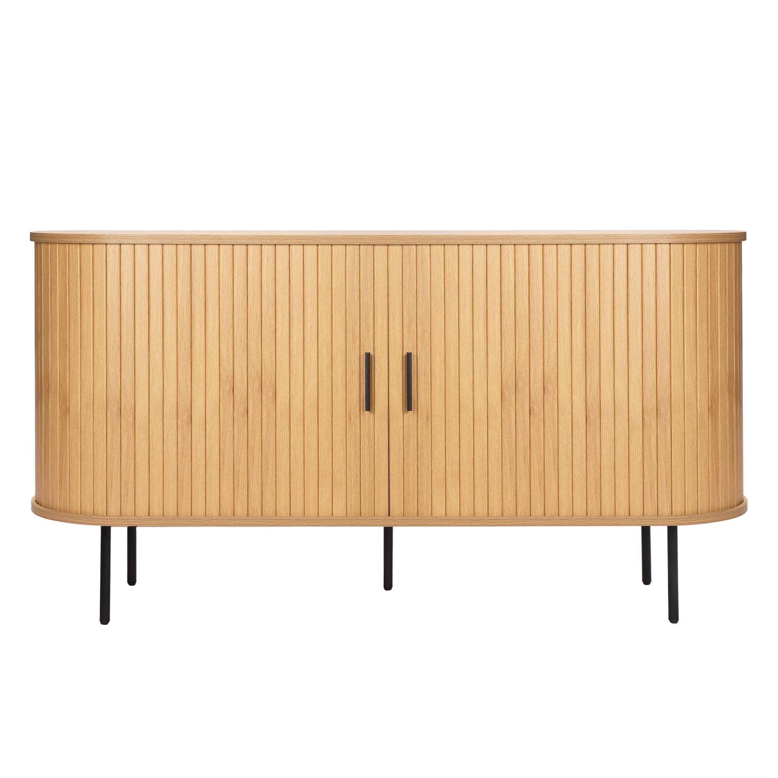 Credenza a 2 ante in nobilitato e acciaio 140 cm
