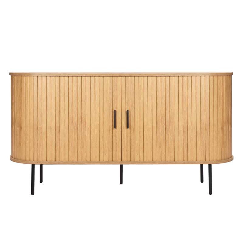 Credenza a 2 ante in nobilitato e acciaio 140 cm (2/6)