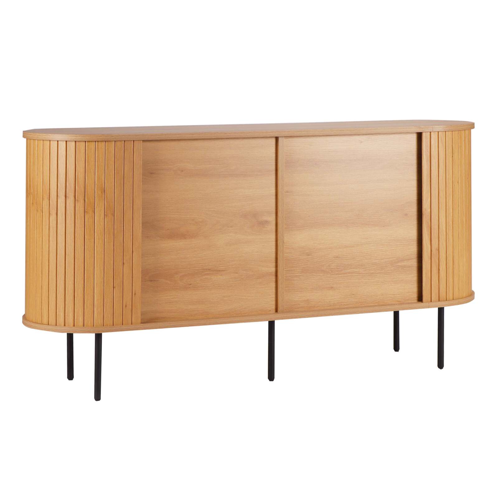 Credenza a 2 ante in nobilitato e acciaio 140 cm