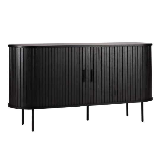 Credenza a 2 ante in MDF con melaminico e decoro acciaio 140 cm | Oviala