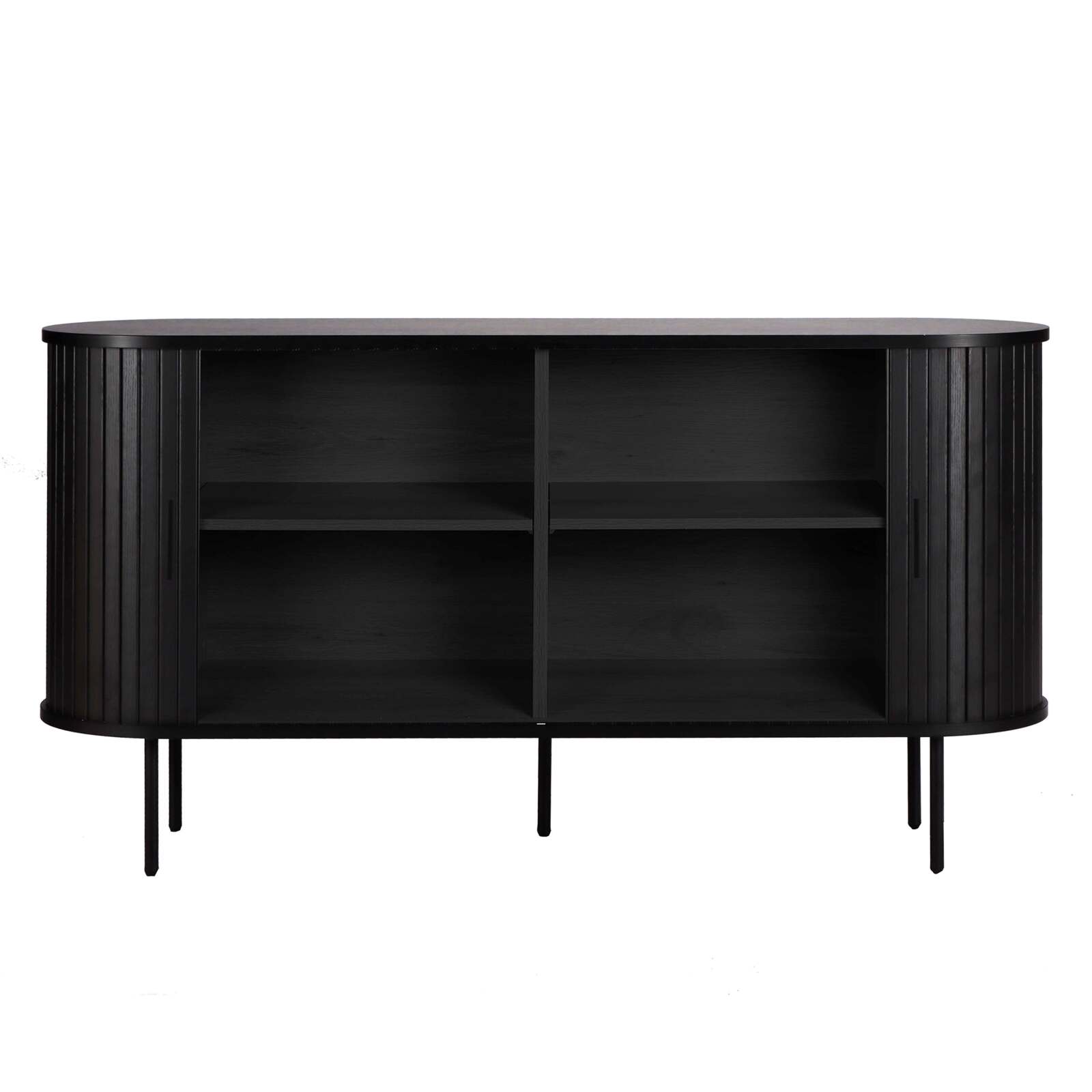 Credenza a 2 ante in nobilitato e acciaio 140 cm
