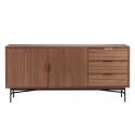Credenza con 2 ante e 3 cassetti in melaminico e acciaio 160 cm