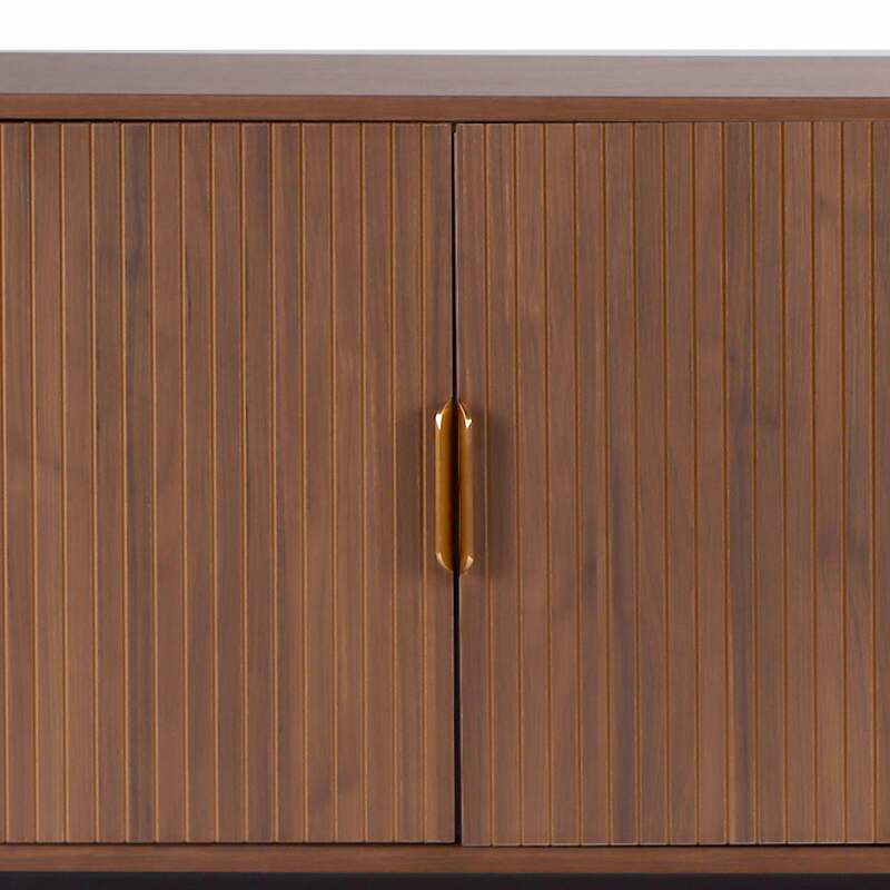 Credenza con 2 ante e 3 cassetti in melaminico e acciaio 160 cm (5/6)